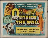7k695 OUTSIDE THE WALL style A 1/2sh '50 Marilyn Maxwell, great art of smoking & gun-toting dames!