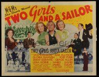 7k829 TWO GIRLS & A SAILOR style A 1/2sh '44 Van Johnson, June Allyson, Gloria DeHaven, Lena Horne!