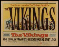 7k840 VIKINGS style A 1/2sh '58 Kirk Douglas, Tony Curtis, sexy Janet Leigh tied to ship!