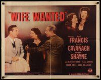 7k849 WIFE WANTED 1/2sh '46 Kay Francis, Paul Cavanagh, Robert Shayne