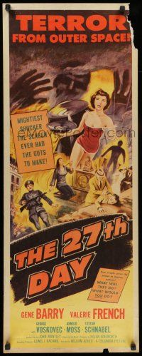 7k004 27th DAY insert '57 terror from space, mightiest shocker they ever had the guts to make!
