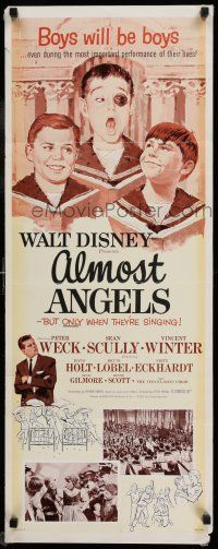 7k011 ALMOST ANGELS insert '62 Disney, boys will be boys, but they're only angels when singing!