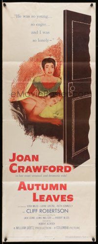 7k021 AUTUMN LEAVES insert '56 Cliff Robertson was young & eager and Joan Crawford was lonely!