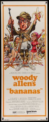 7k026 BANANAS insert '71 great artwork of Woody Allen by E.C. Comics artist Jack Davis!