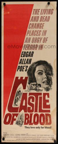 7k053 CASTLE OF BLOOD insert '64 Edgar Allan Poe, the living and dead in an orgy of terror!