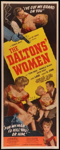 7k065 DALTONS' WOMEN insert '50 Tom Neal, bad girl Pamela Blake would kill for her man!