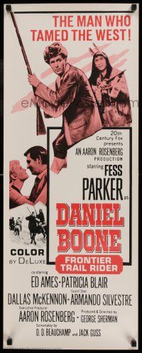 7k068 DANIEL BOONE FRONTIER TRAIL RIDER insert '66 pioneer Fess Parker in coonskin hat!
