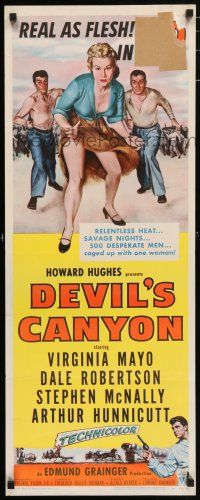 7k080 DEVIL'S CANYON 3D insert '53 artwork of sexy 3-D Virginia Mayo, Dale Robertson!