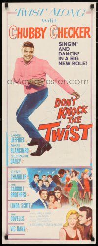 7k085 DON'T KNOCK THE TWIST insert '62 full-length image of dancing Chubby Checker, rock & roll!