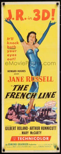7k116 FRENCH LINE 3D insert '54 3-D, Howard Hughes, art of sexy Jane Russell!