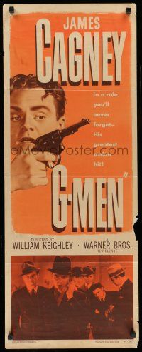7k127 G-MEN insert R49 James Cagney with two guns, the king of ACTION joins the crime smashers!