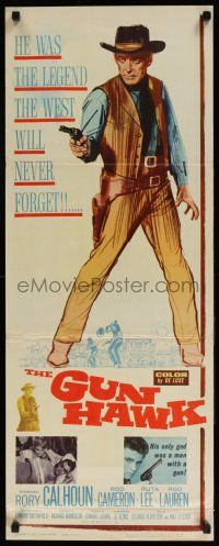 7k140 GUN HAWK insert '63 cool art of cowboy Rory Calhoun with smoking gun!