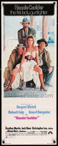 7k142 HANNIE CAULDER insert '72 sexiest cowgirl Raquel Welch, Jack Elam, Robert Culp, Borgnine!