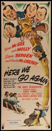 7k149 HERE WE GO AGAIN insert '42 art of Edgar Bergen & Charlie McCarthy, Fibber McGee & Molly!