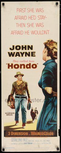 7k152 HONDO 3D insert '53 John Wayne was a stranger to all but the surly dog at his side!