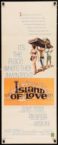 7k165 ISLAND OF LOVE insert '63 Robert Preston & Tony Randall, sexy Georgia Moll in bikini!