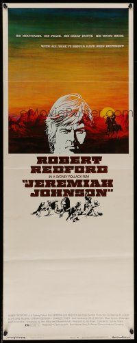 7k168 JEREMIAH JOHNSON insert '72 cool artwork of Robert Redford, directed by Sydney Pollack!