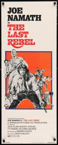 7k192 LAST REBEL insert '71 cool art of Joe Namath, Woody Strode, Jack Elam!