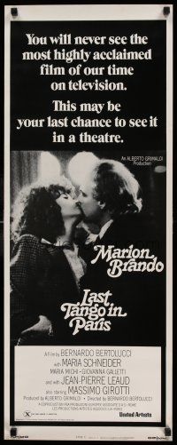 7k193 LAST TANGO IN PARIS style C insert R75 Marlon Brando, Maria Schneider, Bernardo Bertolucci