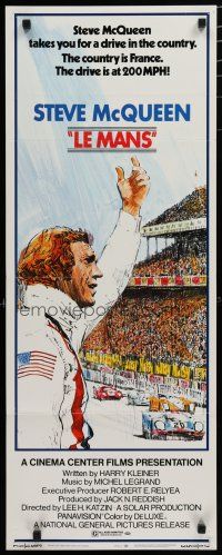 7k196 LE MANS insert '71 best close up of race car driver Steve McQueen waving at fans!