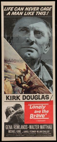 7k202 LONELY ARE THE BRAVE insert '62 Kirk Douglas classic, who was strong enough to tame him?
