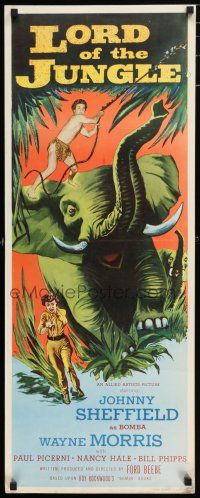 7k206 LORD OF THE JUNGLE insert '55 great action art of Bomba the Jungle Boy w/elephant!