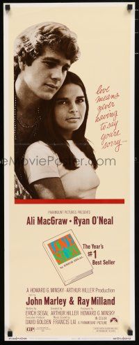 7k212 LOVE STORY insert '70 great romantic close up of Ali MacGraw & Ryan O'Neal!