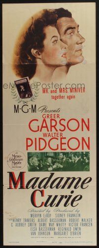 7k219 MADAME CURIE insert '43 historical scientist Greer Garson, Walter Pidgeon