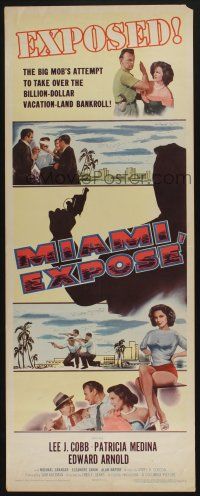 7k231 MIAMI EXPOSE insert '56 Lee J. Cobb, sexy Patricia Medina getting slapped, Florida mob!