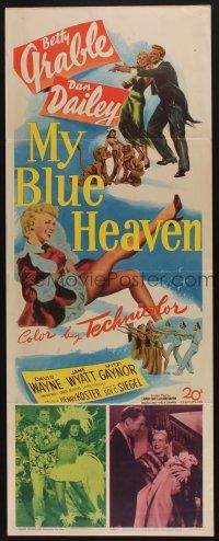 7k249 MY BLUE HEAVEN insert '50 great art of sexy dancer Betty Grable & Dan Dailey too!