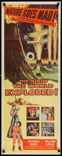 7k258 NIGHT THE WORLD EXPLODED insert '57 a super-quake tilts the Earth, nature goes mad!