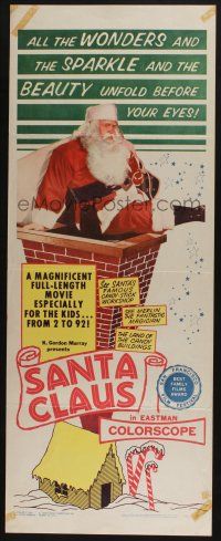 7k318 SANTA CLAUS insert '60 surreal Christmas image, enchanting world of make-believe!