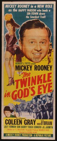 7k403 TWINKLE IN GOD'S EYE insert '55 art of Mickey Rooney, sexy Coleen Gray & 4 chorus girls!
