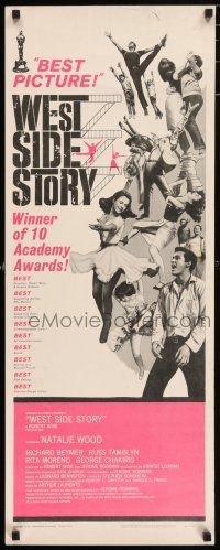 7k414 WEST SIDE STORY insert '62 Academy Award winning classic musical, Natalie Wood, Richard Beymer