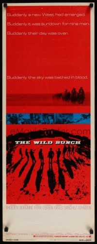 7k417 WILD BUNCH insert '69 Sam Peckinpah cowboy classic, William Holden & Ernest Borgnine!