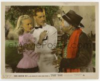 7m038 DOWN ARGENTINE WAY color-glos 8x10 still '40 Betty Grable & Don Ameche puzzled by Naish!