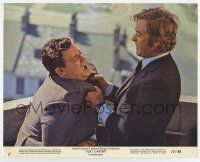 7m043 GET CARTER color 8x10 still '71 Michael Caine gets rough with guy on balcony!