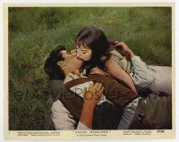 7m046 GREEN MANSIONS color 8x10 still #1 '59 c/u of Audrey Hepburn & Perkins kissing on ground!
