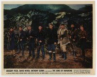 7m047 GUNS OF NAVARONE color 8x10 still #8 '61 posed portrait of Gregory Peck & top cast with guns!