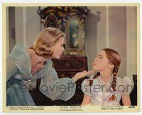 7m050 HIGH SOCIETY color 8x10 still #12 '56 Lydia Reed sticks her tongue out at sister Grace Kelly!