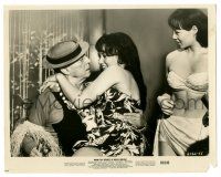 7m473 HOW TO STUFF A WILD BIKINI 8x10.25 still '65 great c/u of Buster Keaton with sexy ladies!