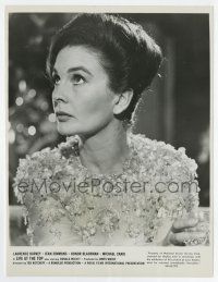 7m610 LIFE AT THE TOP 7.75x10.25 still '66 close up of Jean Simmons in wild beaded dress!