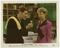 7m063 MY LIFE WITH CAROLINE color 8x10 still '41 Anna Lee watches Ronald Colman about to shave!