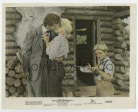 7m079 RIVER OF NO RETURN color 8x10.25 still '54 Rettig won't look at Calhoun kissing Marilyn Monroe