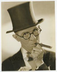 7m762 ROBERT WOOLSEY 7.5x9.5 still '30s wonderful head & shoulders portrait with cigar & top hat!