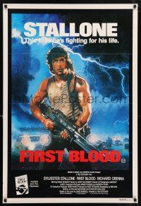 7p022 FIRST BLOOD Aust 1sh '82 artwork of Sylvester Stallone as John Rambo by Drew Struzan!