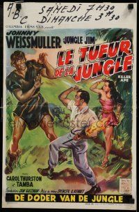 7p237 KILLER APE Belgian '53 Weissmuller as Jungle Jim, drug-mad beasts ravage human prey!