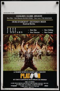7p253 PLATOON Belgian '86 Oliver Stone, Vietnam, classic scene with Willem Dafoe!