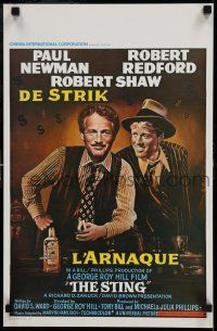 7p260 STING Belgian '74 great different artwork of Paul Newman & Robert Redford!