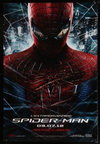 7p026 AMAZING SPIDER-MAN teaser DS Canadian 1sh '12 Andrew Garfield over city!
